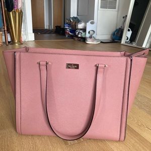 Kate Spade large purse in dust rose pink.